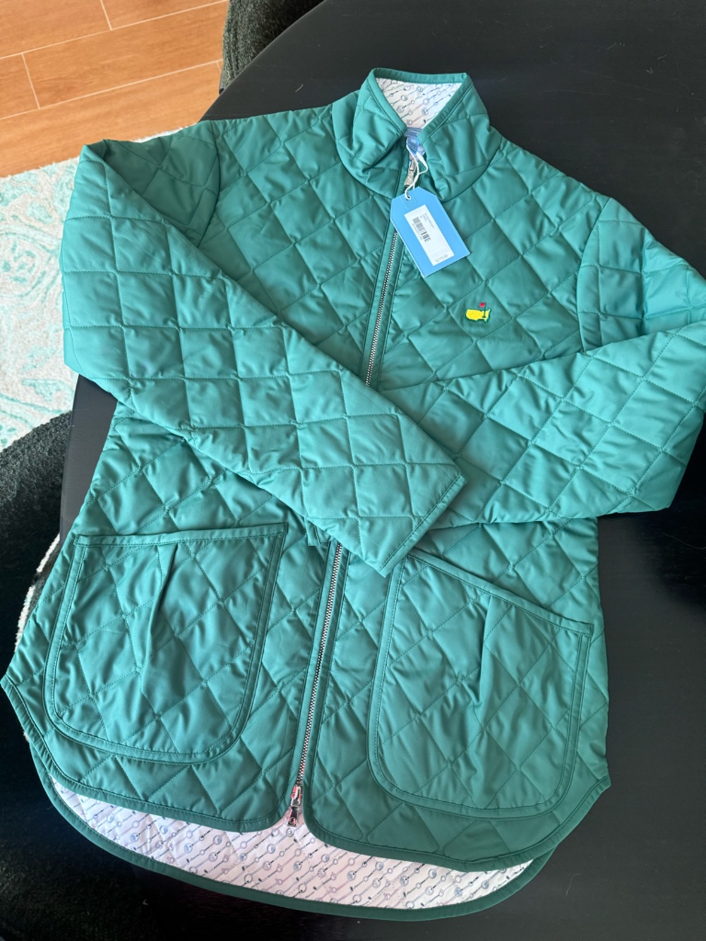 Masters Augusta 2026 Green Quilted Jacket with Embroidered Logo zipper coat XS 0